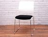Verse Multipurpose Stacking Chair in White and Black Front View
