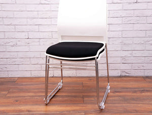 Verse Multipurpose Stacking Chair In White And Black Stacked