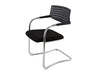 Visa Mid Back Black Stacking Meeting Room Chair in Chrome Frame