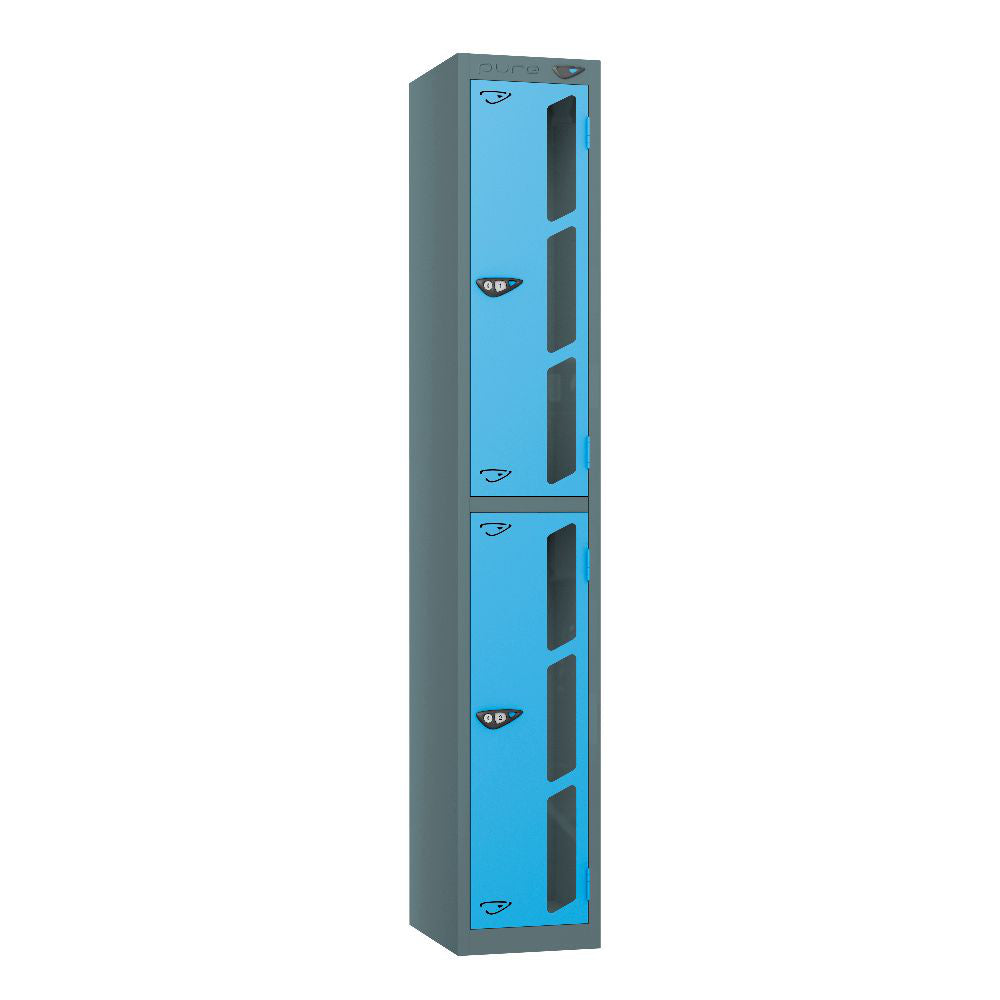 Vision 2-Door Locker Slate Grey Cornflower Blue
