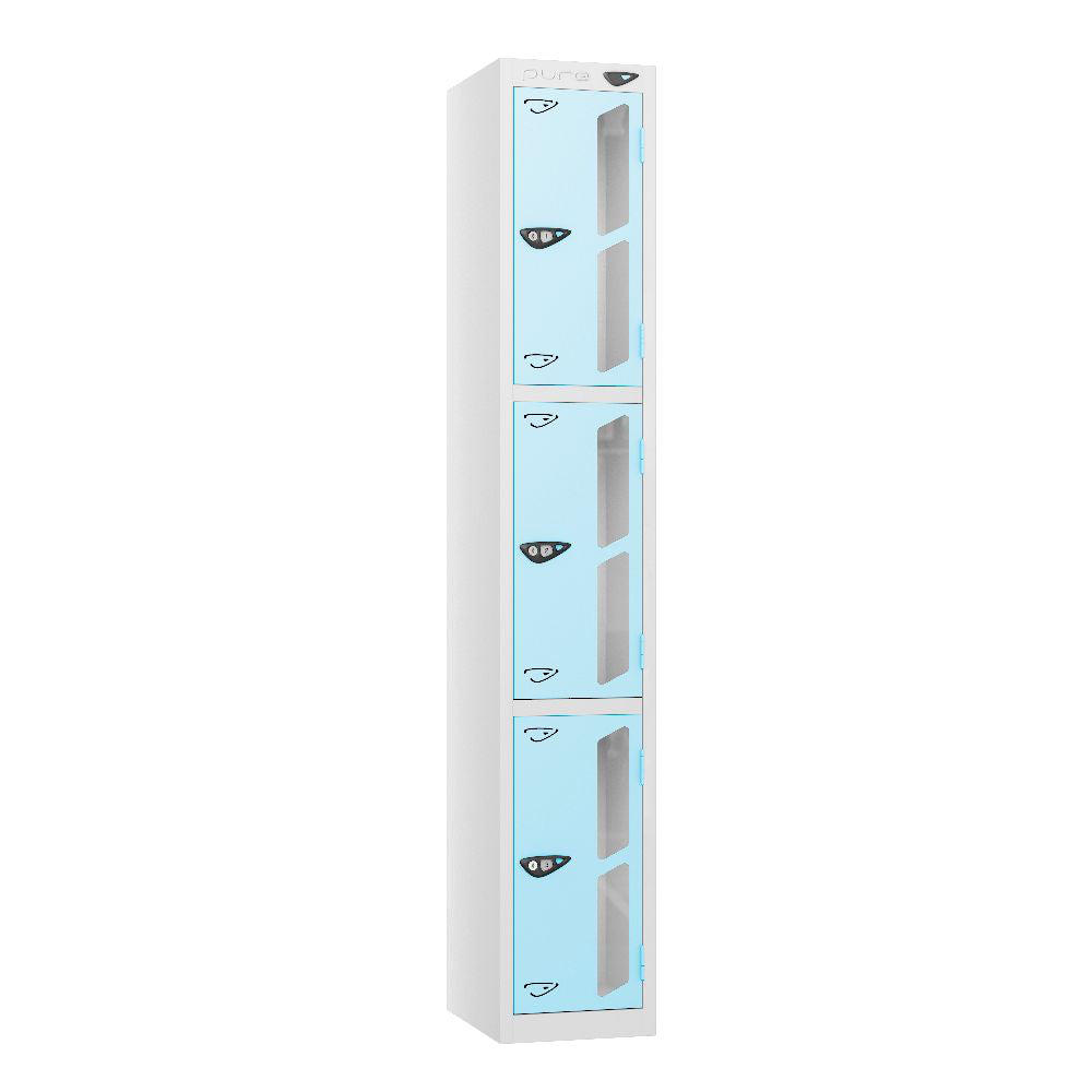Vision 3-Door Locker Arctic White Ribbon Blue