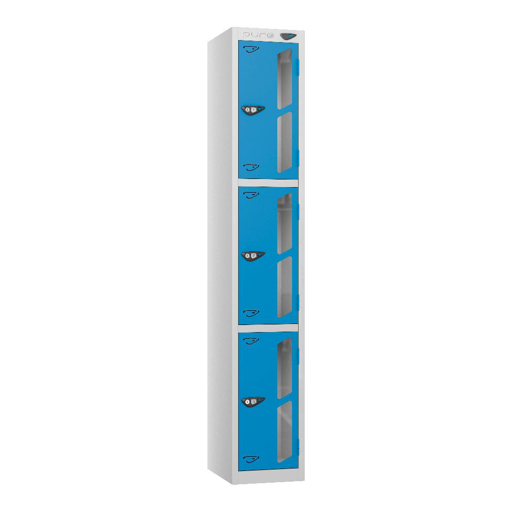 Vision 3-Door Locker Pearl Silver Cobalt Blue