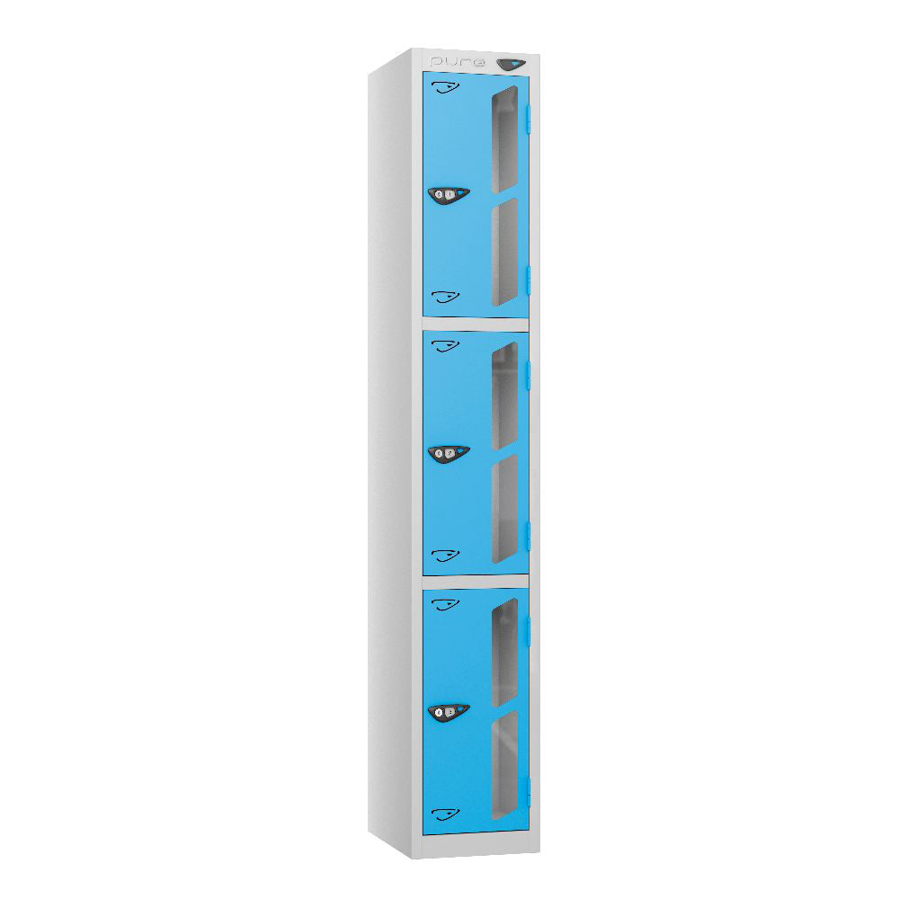 Vision 3-Door Locker Pearl Silver Cornflower Blue