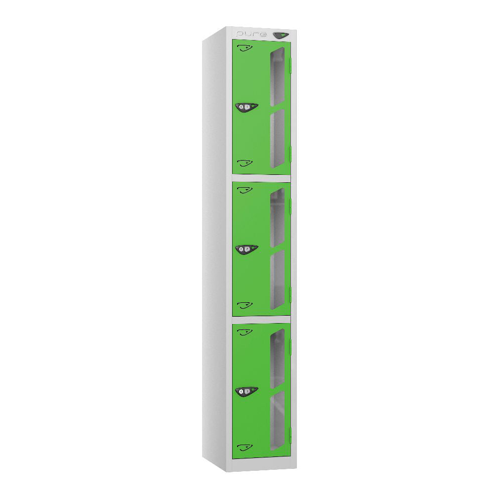 Vision 3-Door Locker Pearl Silver Forest Green