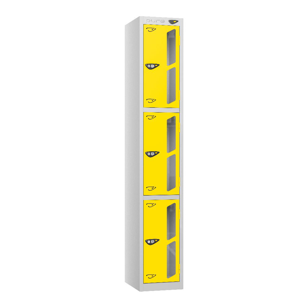 Vision 3-Door Locker Pearl Silver Lemon Yellow