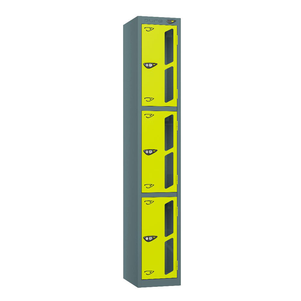 Vision 3-Door Locker Slate Grey Lime Light