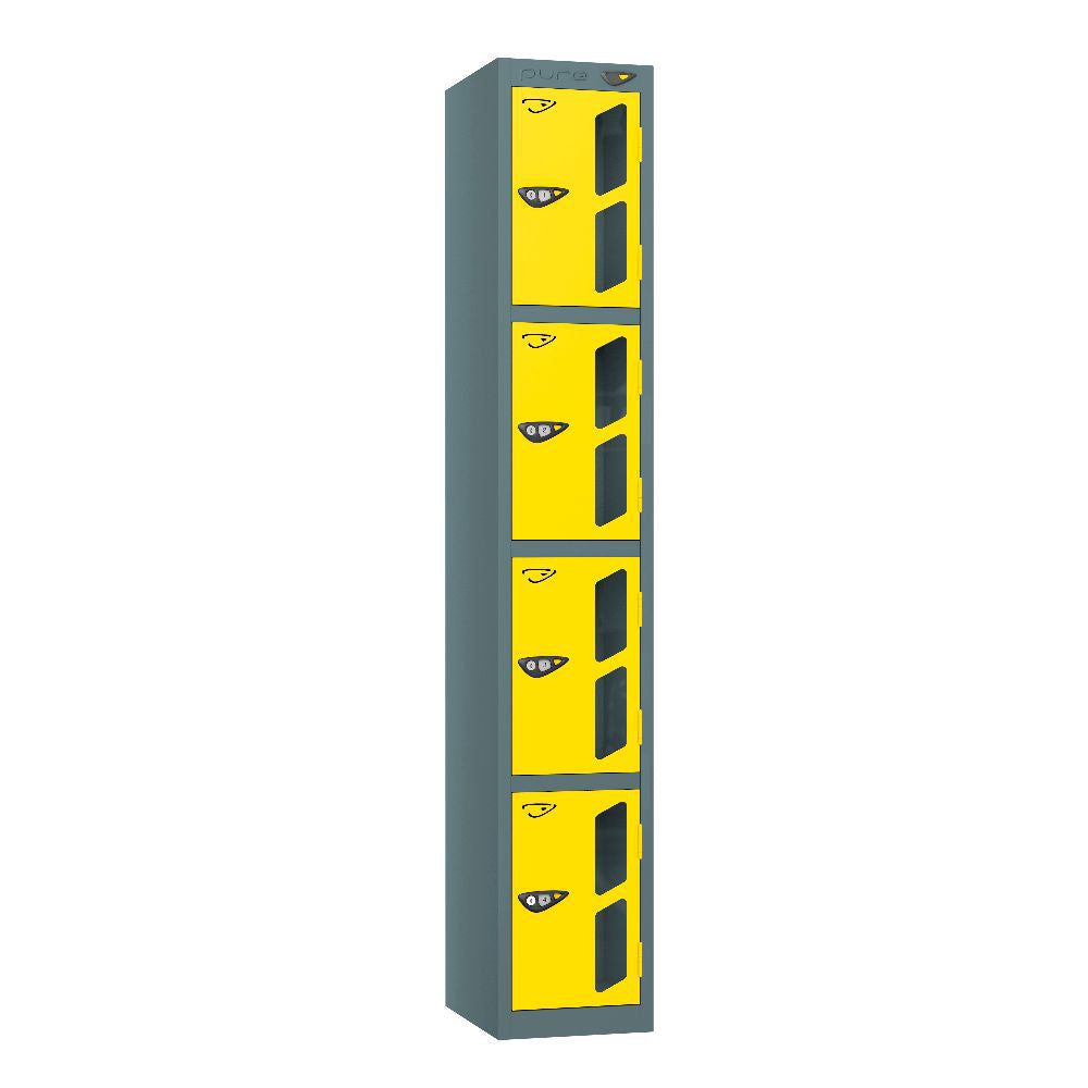 Vision 4-Door Locker Slate Grey Lemon Yellow