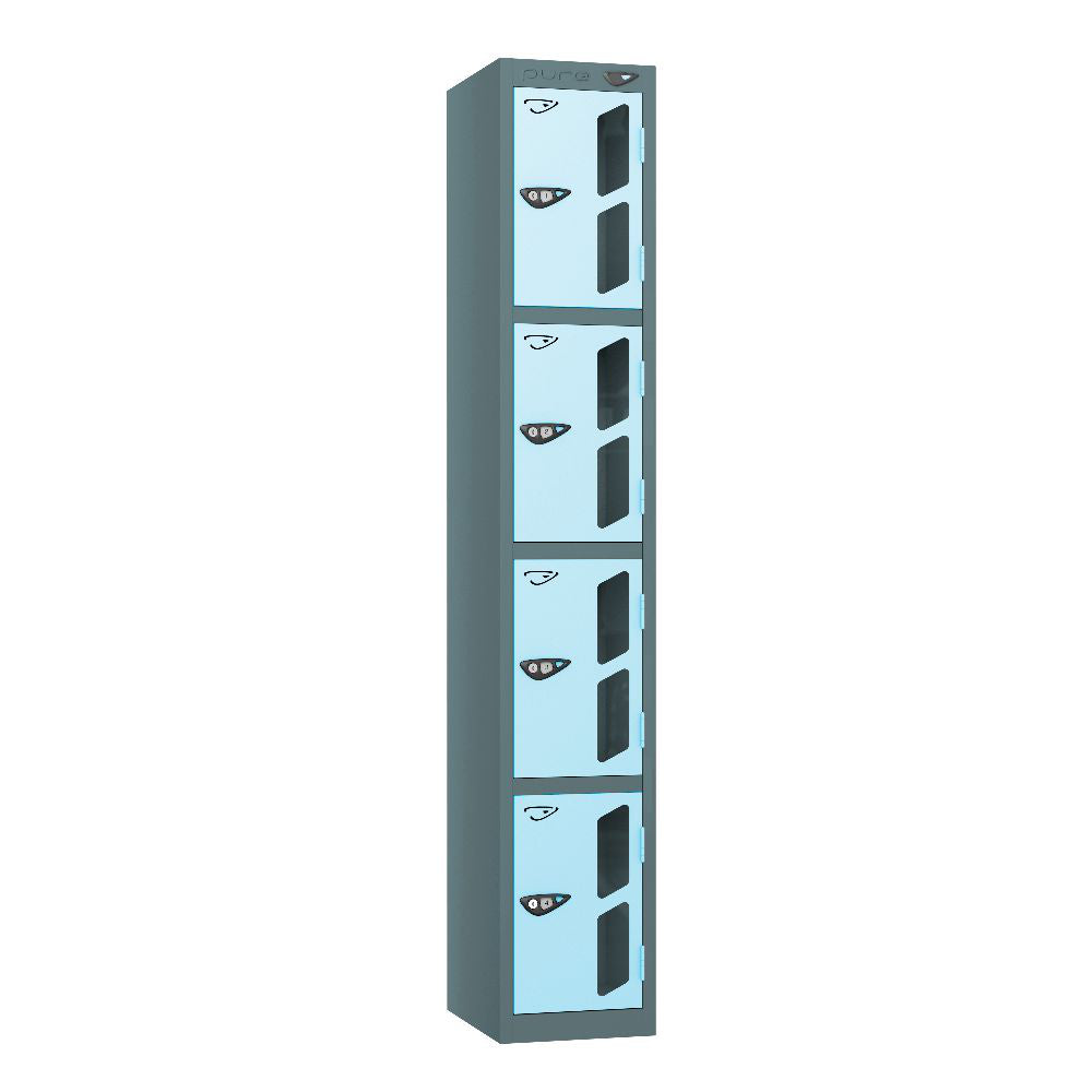 Vision 4-Door Locker Slate Grey Ribbon Blue