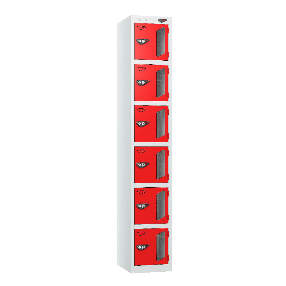 Vision 6-Door Locker - Arctic White Flame Red