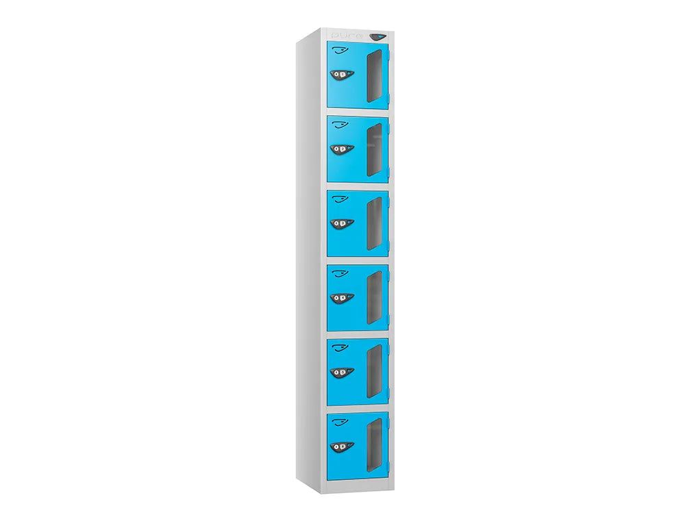 Vision 6-Door Locker - Pearl Silver & Cobalt Blue