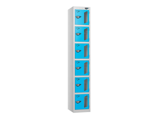 Vision 6-Door Locker - Pearl Silver & Cobalt Blue