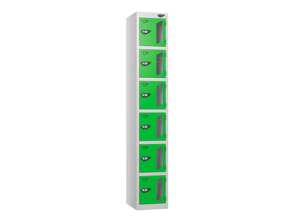 Vision 6-Door Locker - Pearl Silver & Forest Green