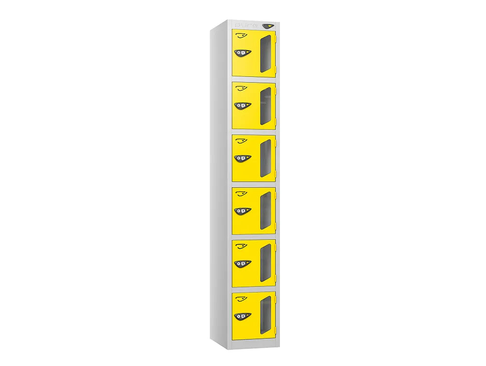 Vision 6-Door Locker - Pearl Silver & Lemon Yellow