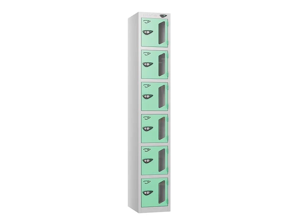 Vision 6-Door Locker - Pearl Silver & Mint