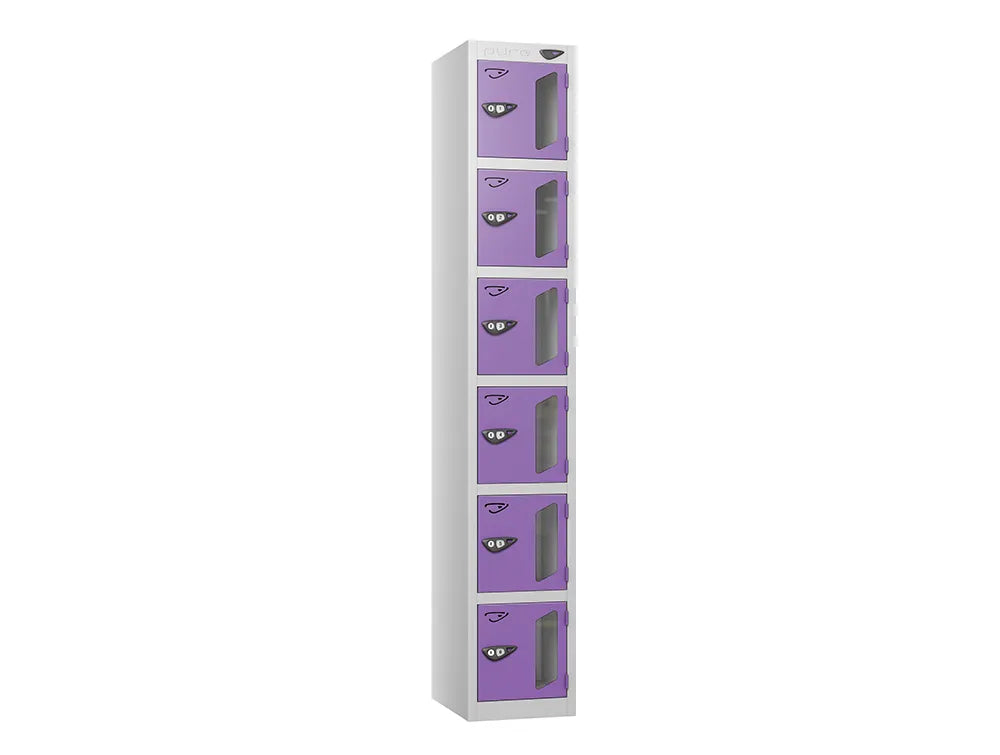 Vision 6-Door Locker - Pearl Silver & Orchid Violet