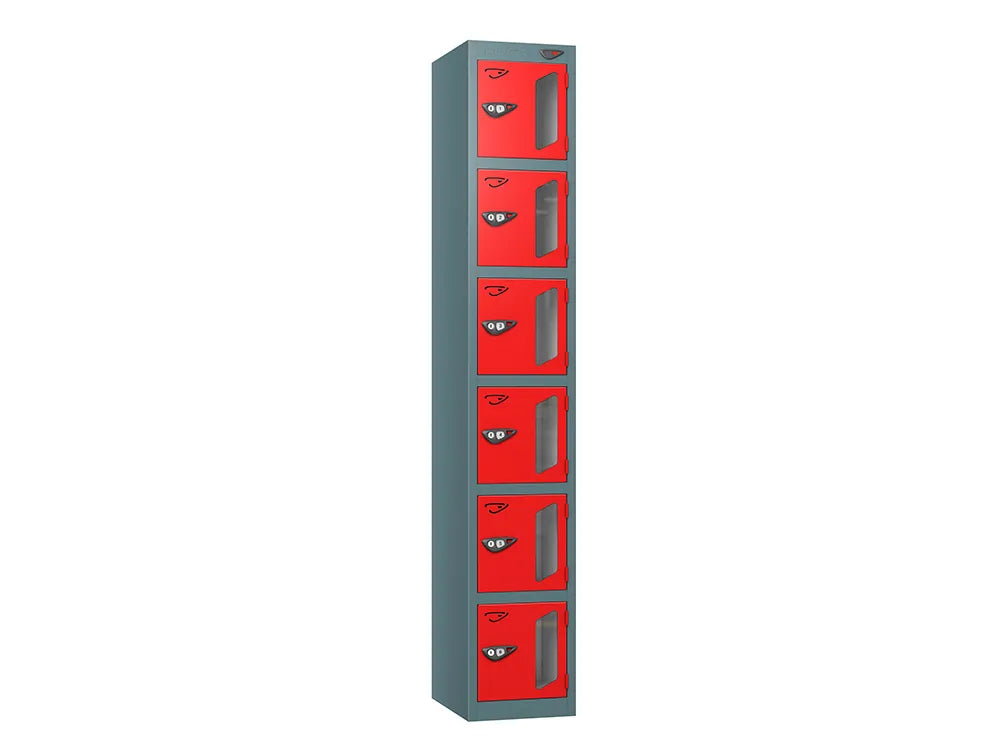 Vision 6-Door Locker - Slate Grey & Flame Red