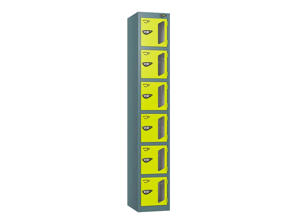 Vision 6-Door Locker - Slate Grey & Lime Light