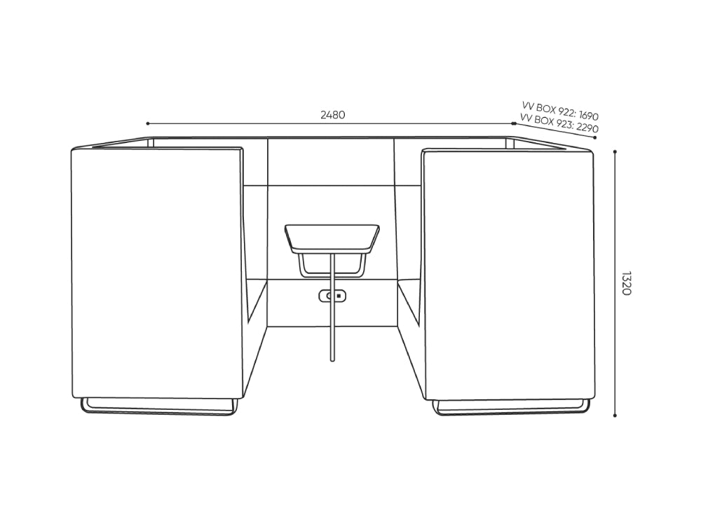 Voo Voo 9xx Meeting Sofa Booth Dimensions