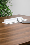 Wave 2 UK Sockets In Desk Power Module White Attached in the Table
