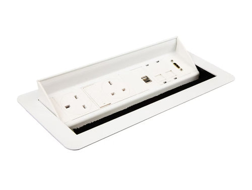 Wave 2 UK Sockets In Desk Power Module Black