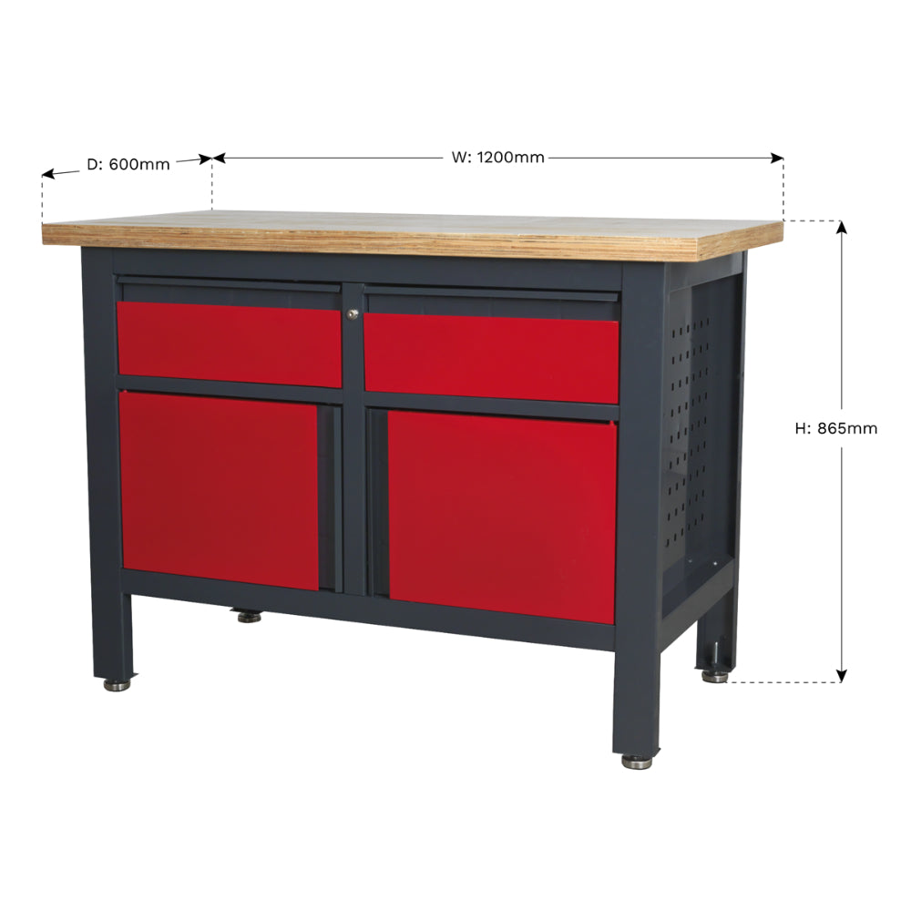 Workbench with 2 Drawers and 2 Cupboards AP1372A 5