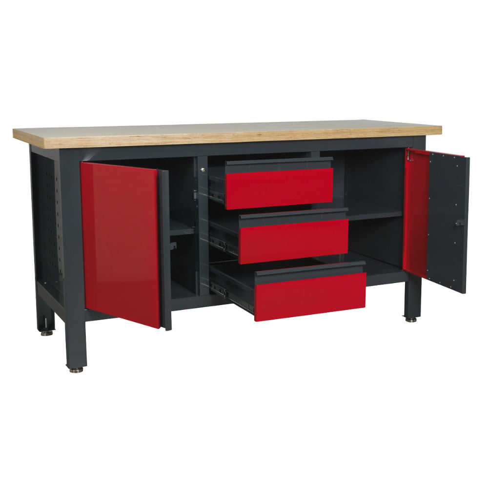 Workbench with 3 Drawers and 2 Cupboards AP1905C 2