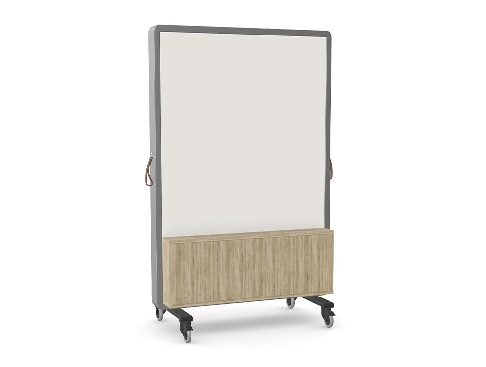 Ws.D Spry Mobile Wall - Whiteboard & Fabric Panel & Storage