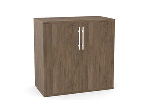 Ws.D Key 2-Level Cupboard in Rock Oak Finish with White Handle