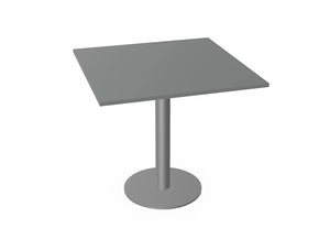 Ws.D Key Square Cylinder Base Table in Anthracite Finish with Silver Legs