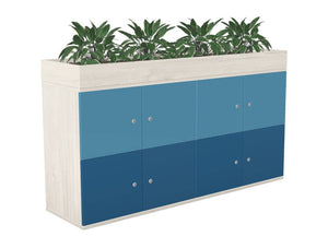 WsD 8 Door Locker End of Desk with Standard Barrel Lock and Planter