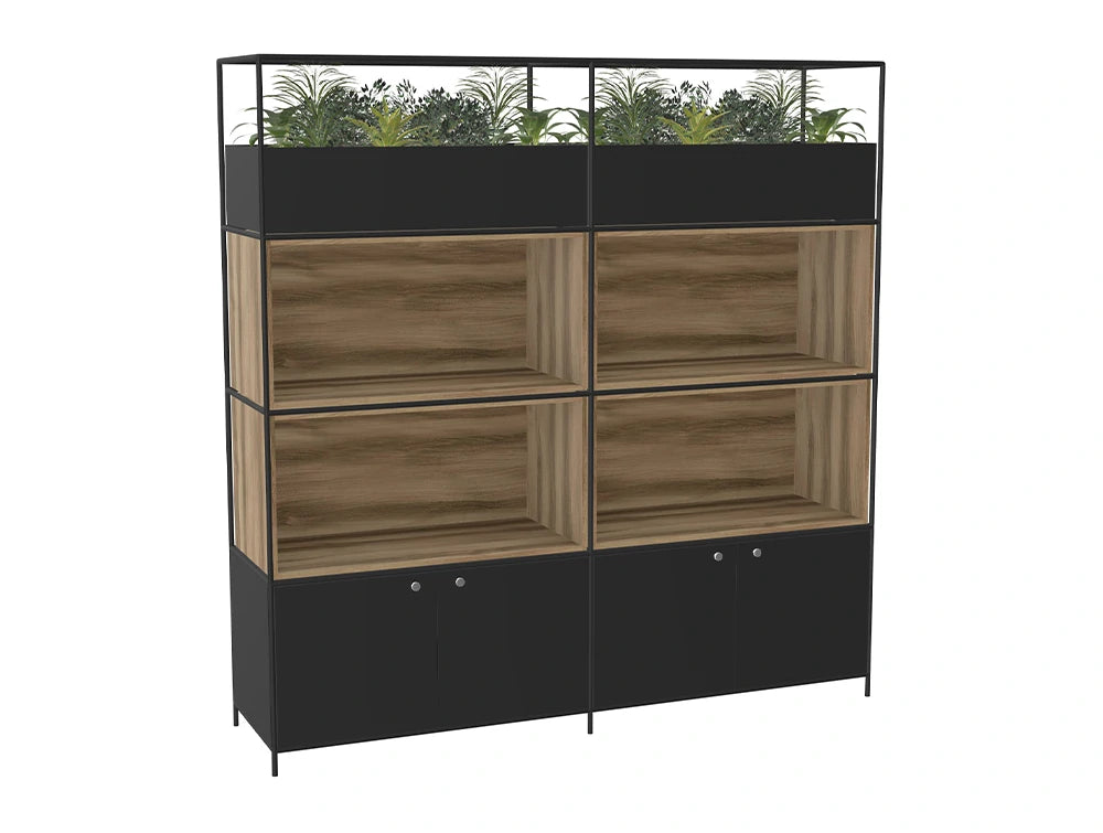 Ws.D Ionic Bookcase with Double Grid Unit Storage