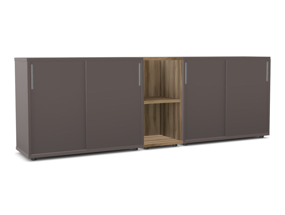 Ws.D Key 2-Level Sliding Cabinet with Middle Bookshelf