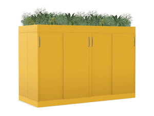 Ws.D Key 4-Level Back-2-Back Sliding Cabinet with Planters On Top