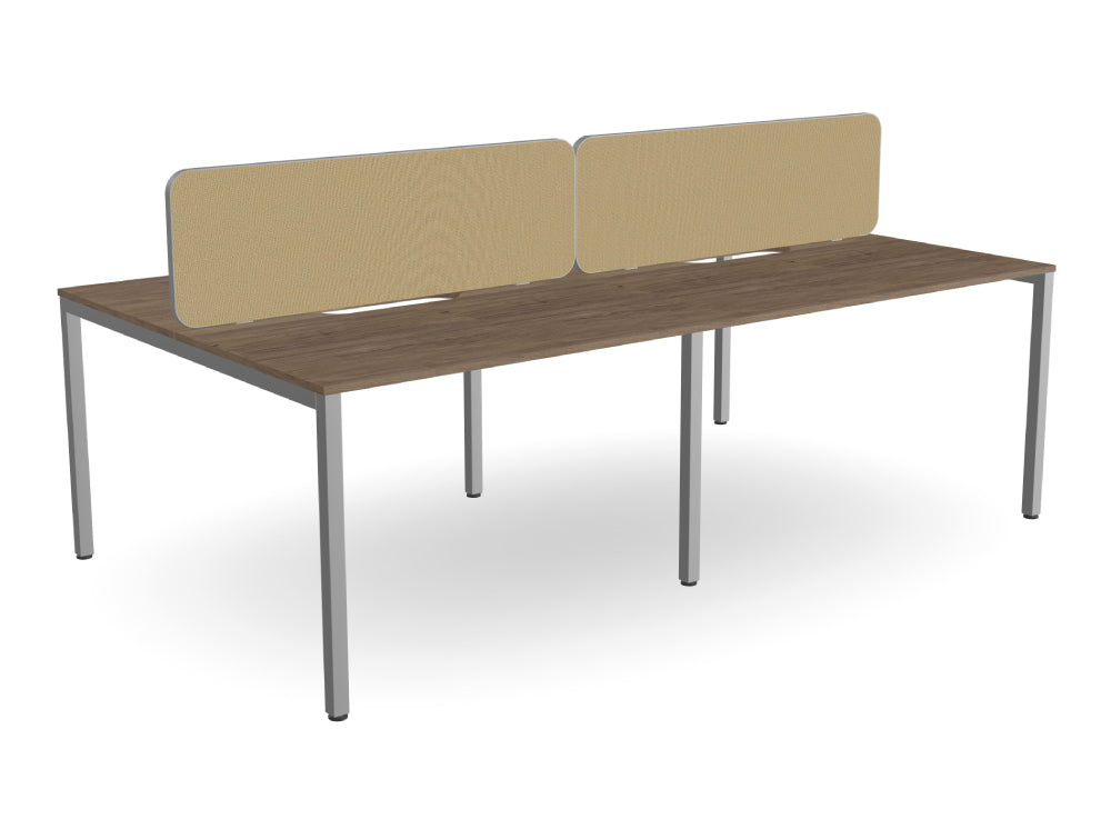 WsD Key 4 Person Back To Back Bench Desk with Straight Legs