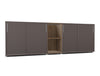 WsD Key Storage Modular 2 Level Sliding Cabinet with Middle Bookshelf Coffee