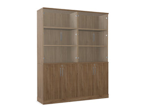 Ws.D Key Storage Modular 4-Door Glass/Wood Cabinet