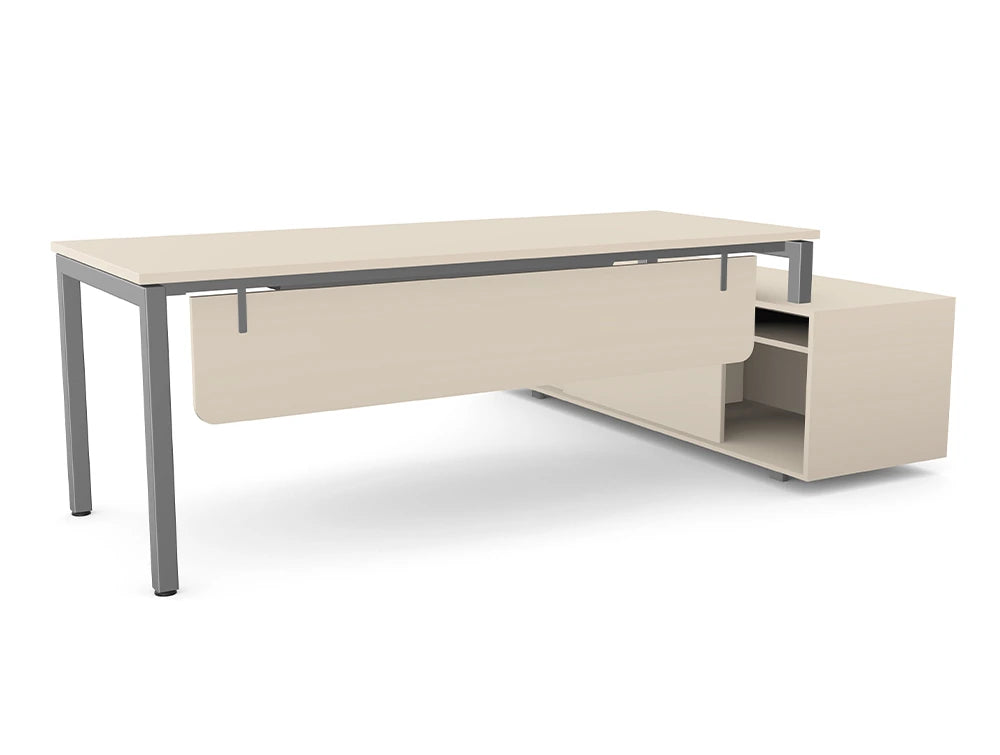 Ws.D PROfil Executive Desk with Sharp Edge Credenza - Left - 3