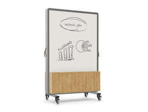 Ws.D Spry Mobile Wall - Whiteboard & Fabric Panel & Storage