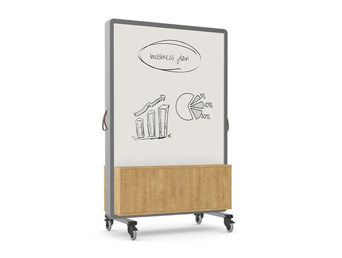 Ws.D Spry Mobile Wall - Whiteboard & Fabric Panel & Storage