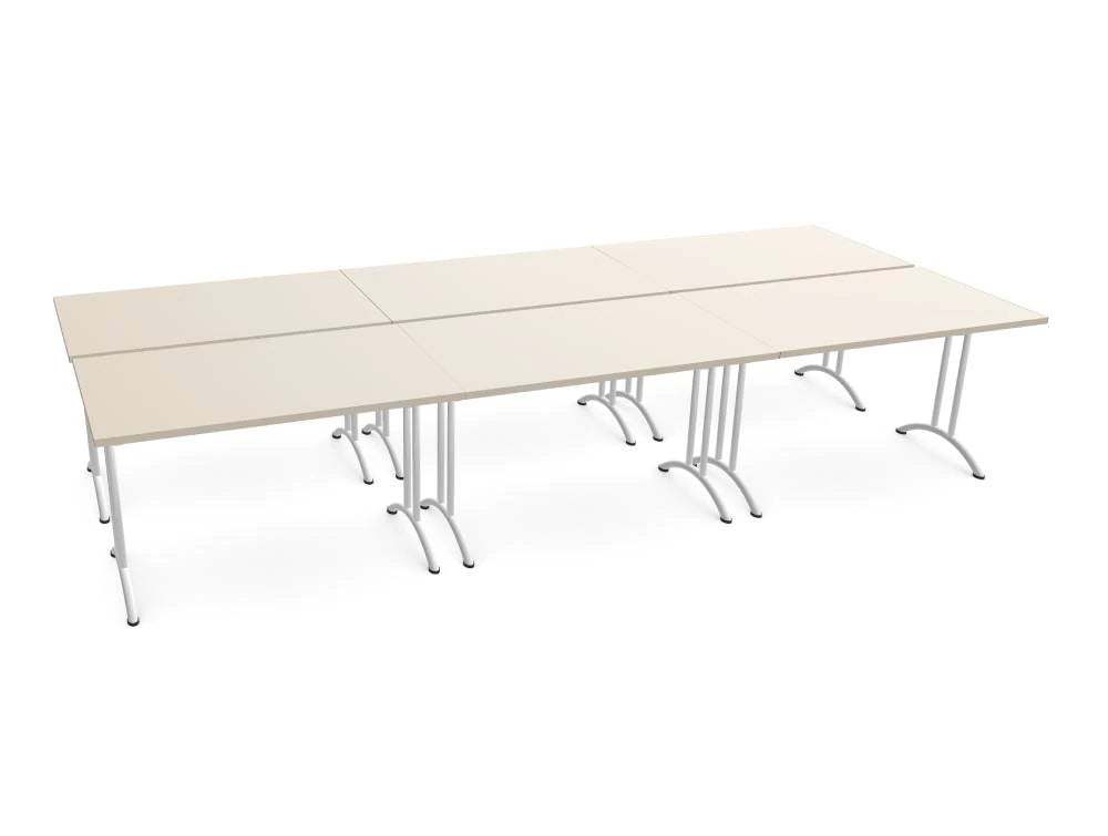 WsD Twister Fold Modular 6 Rectangular Table with Folding Legs