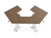 WsD Twister Fold Modular Configuration with Trapezoidal Tabletop Coffee Oak 2