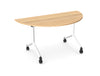 WsD Twister Mobile Tilt Semi Circle Table with Pro Leg African Oak