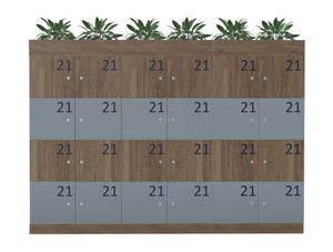 Ws.D Uno 24-Door Locker System with Barrel Locks Numbers and Planters 2