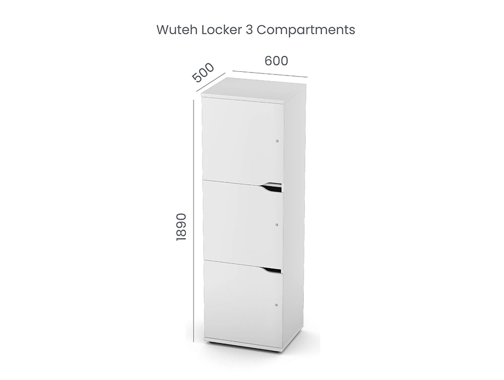 Wuteh 3 Door Locker Dimensions