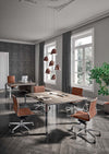 X7 Meeting Room Table with Mobile Chair and Indoor Plant in Modern Office Setting