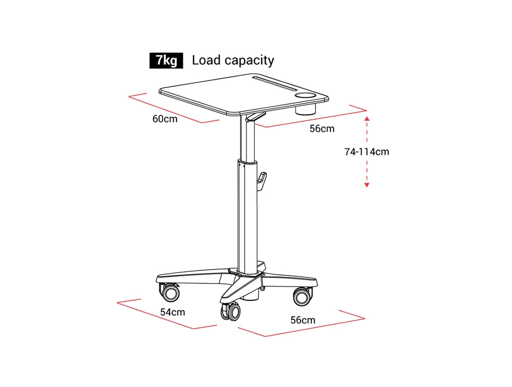 Yo Yo Desk Learn Sit Stand Solution White 9 Dimensions
