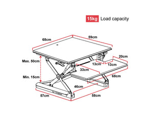 Yo Yo Desk Mini Sit Stand Solution Black 9 Dimensions 1