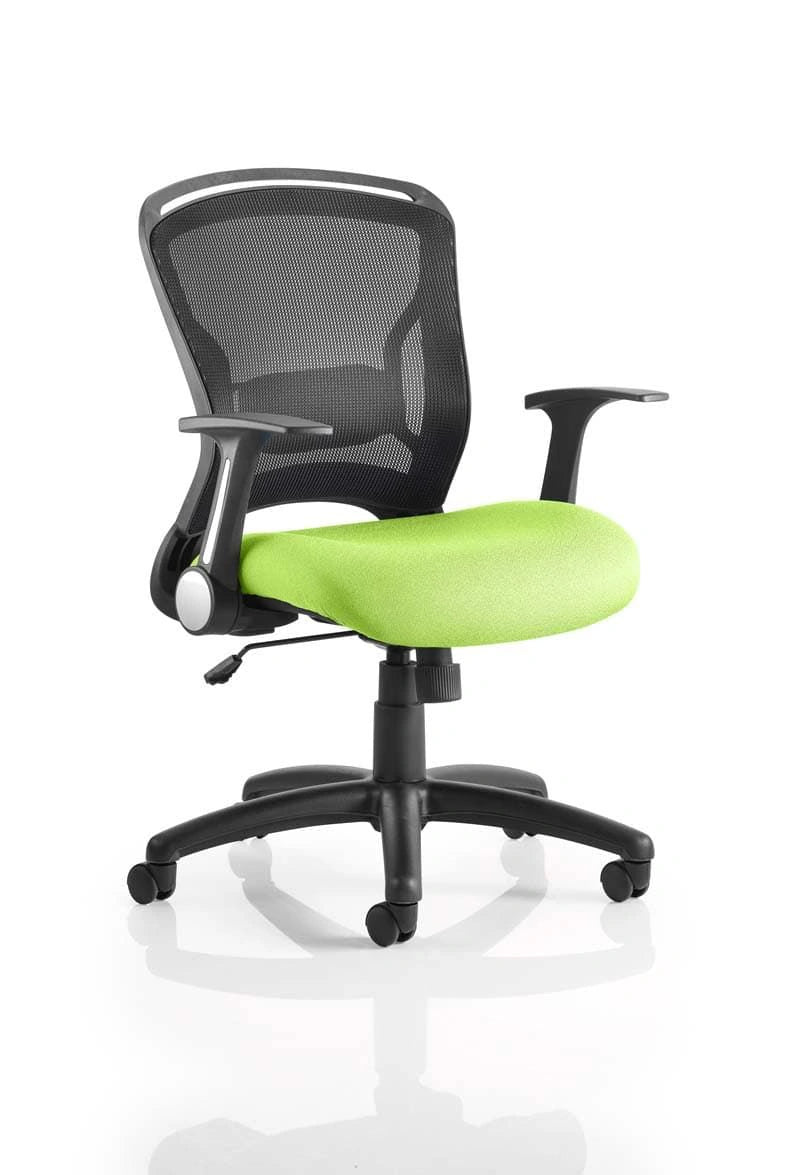 Zeus Task Operator Chair Black Fabric Black Mesh Back With Arms Image 5