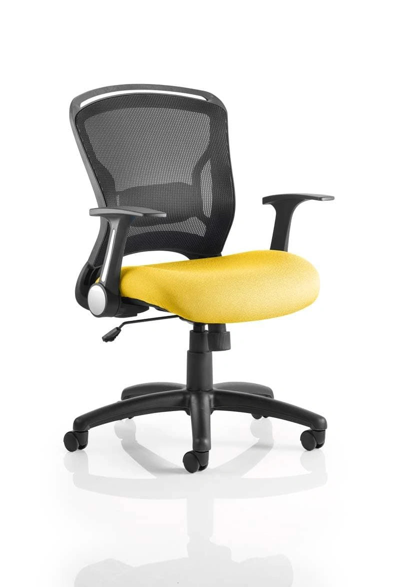 Zeus Task Operator Chair Black Fabric Black Mesh Back With Arms Image 9