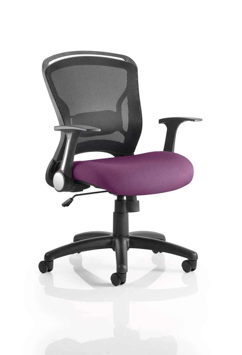 Zeus Task Operator Chair Black Fabric Black Mesh Back With Arms KCUP0712 1